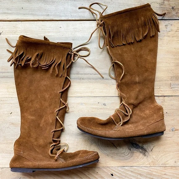 Aldo leather suede mocassin high boot 8
